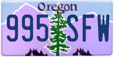 OR license plate 995SFW