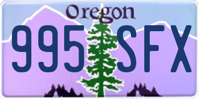 OR license plate 995SFX