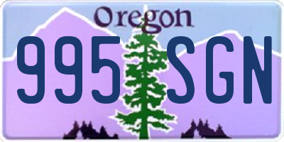 OR license plate 995SGN