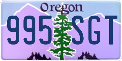 OR license plate 995SGT