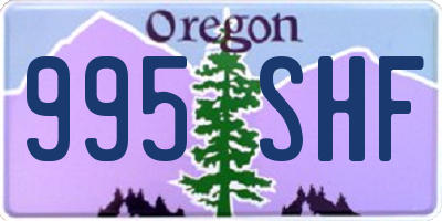 OR license plate 995SHF