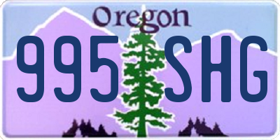OR license plate 995SHG
