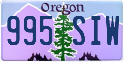 OR license plate 995SIW