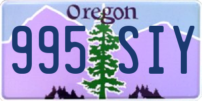 OR license plate 995SIY