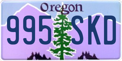 OR license plate 995SKD