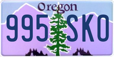 OR license plate 995SKO