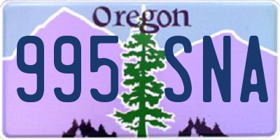OR license plate 995SNA