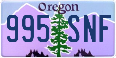 OR license plate 995SNF
