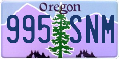 OR license plate 995SNM