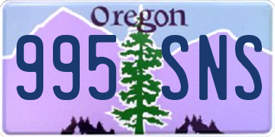 OR license plate 995SNS