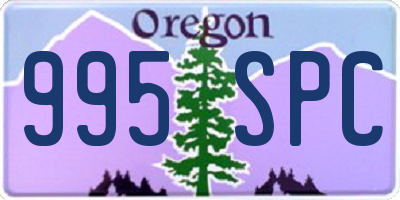 OR license plate 995SPC