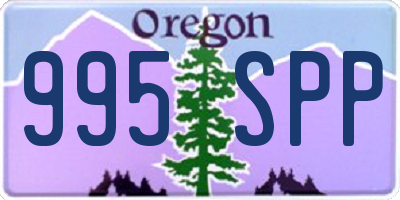 OR license plate 995SPP