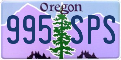 OR license plate 995SPS
