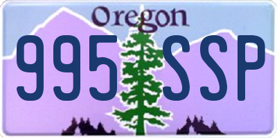 OR license plate 995SSP