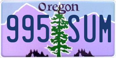 OR license plate 995SUM