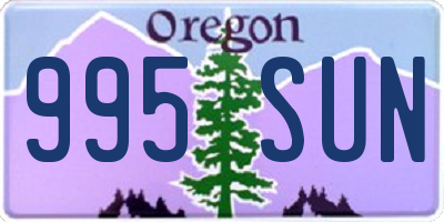 OR license plate 995SUN