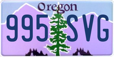 OR license plate 995SVG