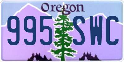 OR license plate 995SWC