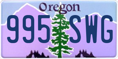 OR license plate 995SWG