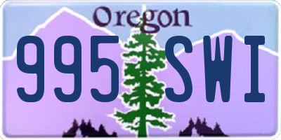 OR license plate 995SWI