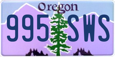 OR license plate 995SWS