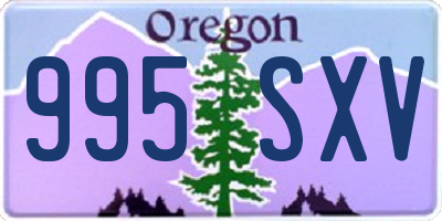 OR license plate 995SXV