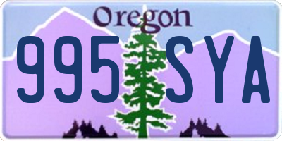 OR license plate 995SYA