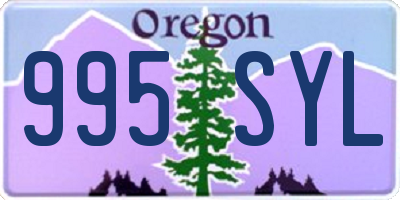 OR license plate 995SYL