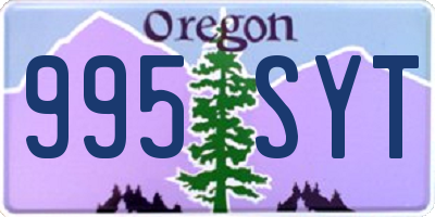 OR license plate 995SYT