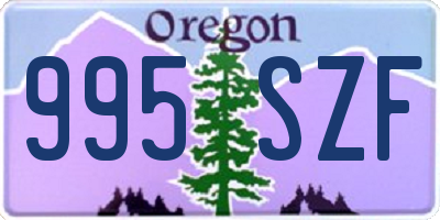 OR license plate 995SZF