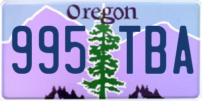 OR license plate 995TBA