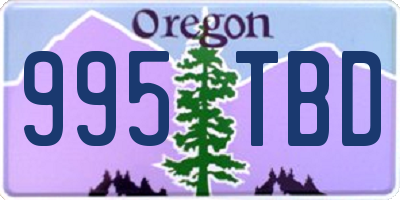 OR license plate 995TBD