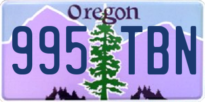 OR license plate 995TBN