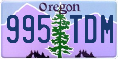 OR license plate 995TDM