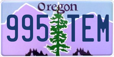 OR license plate 995TEM