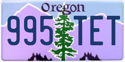 OR license plate 995TET