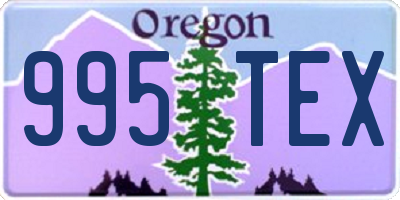 OR license plate 995TEX