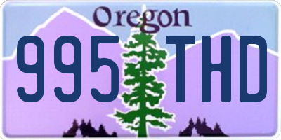 OR license plate 995THD