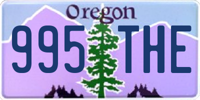 OR license plate 995THE