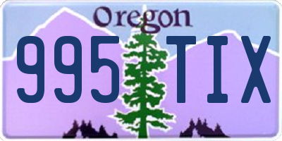 OR license plate 995TIX