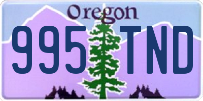OR license plate 995TND
