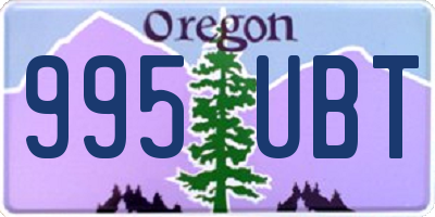 OR license plate 995UBT