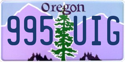 OR license plate 995UIG
