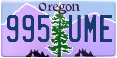 OR license plate 995UME