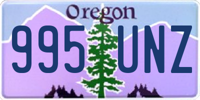 OR license plate 995UNZ
