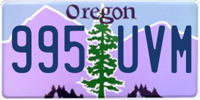 OR license plate 995UVM