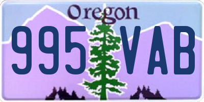 OR license plate 995VAB