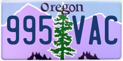 OR license plate 995VAC