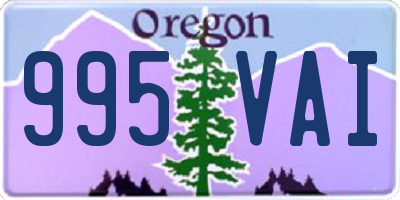 OR license plate 995VAI