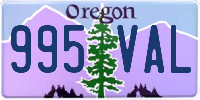 OR license plate 995VAL